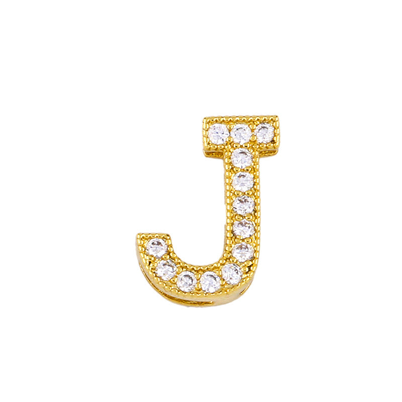 Wholesale 26 English Alphabets Gold-plated Necklaces with Diamonds